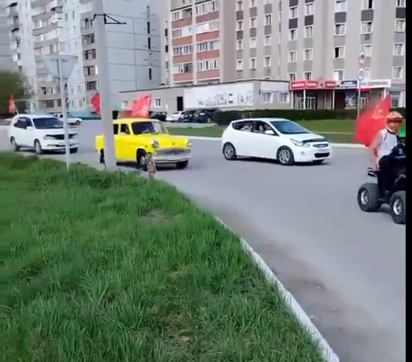 Автопробег в честь Дня Победы прошел в Линево